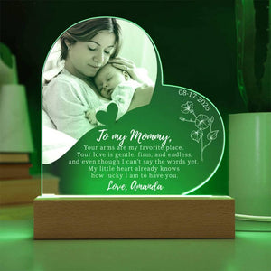 1st Mothers Day Gifts, Personalized First Time Mom Acrylic Plaque, Custom Baby Photo Keepsake, New Mom Heart Picture Plaque