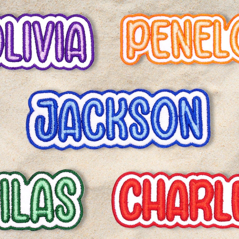 Custom Embroidered Name Patch Personalized Text Patches | Colorful Name Patch Iron-On or Sew-On | For Clothes, Uniforms, Bags il_794xN.7117755661_5sqt.jpg