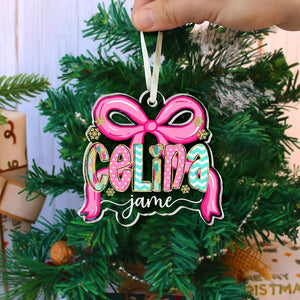 Personalized Christmas Ornament 2025: Custom Girl's Name, Acrylic