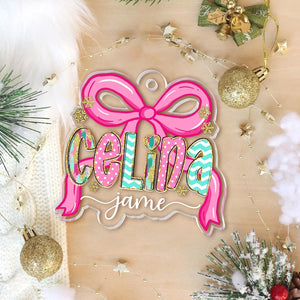 Personalized Christmas Ornament 2025: Custom Girl's Name, Acrylic