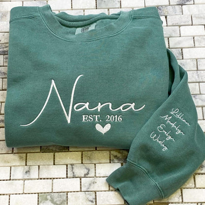 Grandma Sweatshirt - Comfort Colors Custom Embroidered Nana Sweatshirt with Grandkid Name - New Grandma Shirt - Minimalist Mimi Sweater il_794xN.7119167613_rlbd.jpg