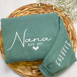 Grandma Sweatshirt - Comfort Colors Custom Embroidered Nana Sweatshirt with Grandkid Name - New Grandma Shirt - Minimalist Mimi Sweater il_794xN.7119167627_bmqs.jpg