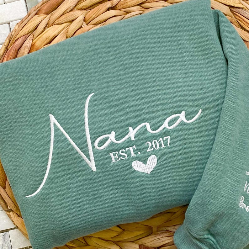Grandma Sweatshirt - Comfort Colors Custom Embroidered Nana Sweatshirt with Grandkid Name - New Grandma Shirt - Minimalist Mimi Sweater il_794xN.7119167639_ghej.jpg
