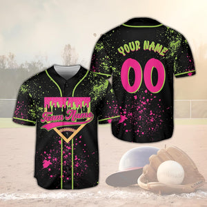 Custom Animals Baseball Jersey, Personalized Name And Number Party Baseball Jersey, Matching Paint Splatter Jersey, Monkey Team Gift