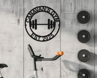 Gym Metal Sign Personalized Powerlifting Sport Metal Wall Art Gym Name Signs Cross Fit Sign Fitness Home Decor Father's Day Gift