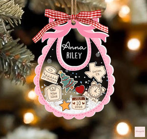 Baby's First Christmas Ornament, Personalized Baby 1st Christmas Ornament, Custom New Baby Gift, 4D Shake Babies Ornament, Baby Shower