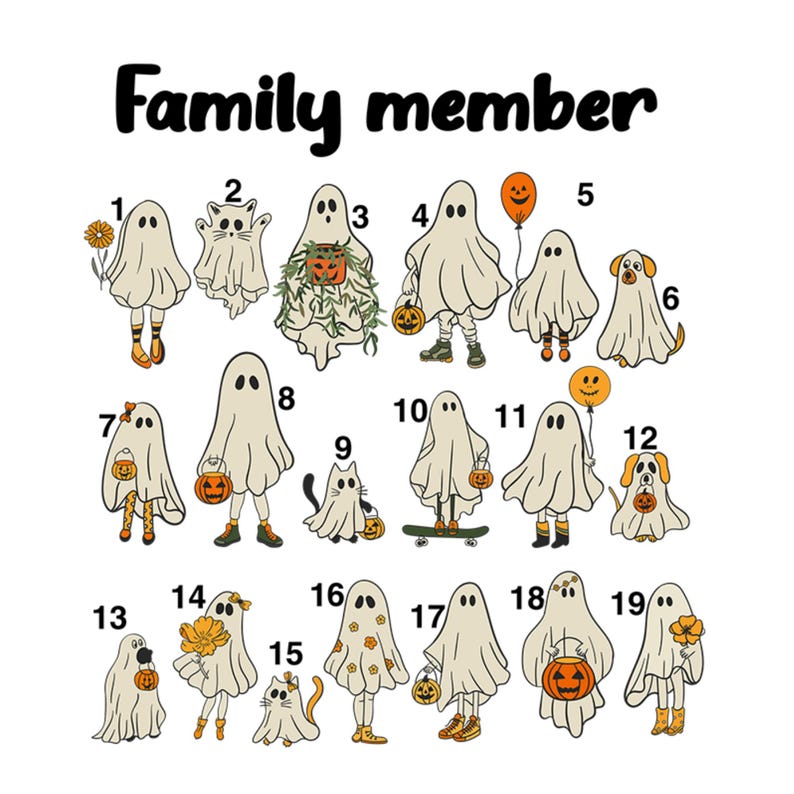 Personalized Halloween Night Light, Custom Night Lamp with Name, Halloween Ghost Family Lamp, Funny Halloween Gift for Kid, Gift for Family