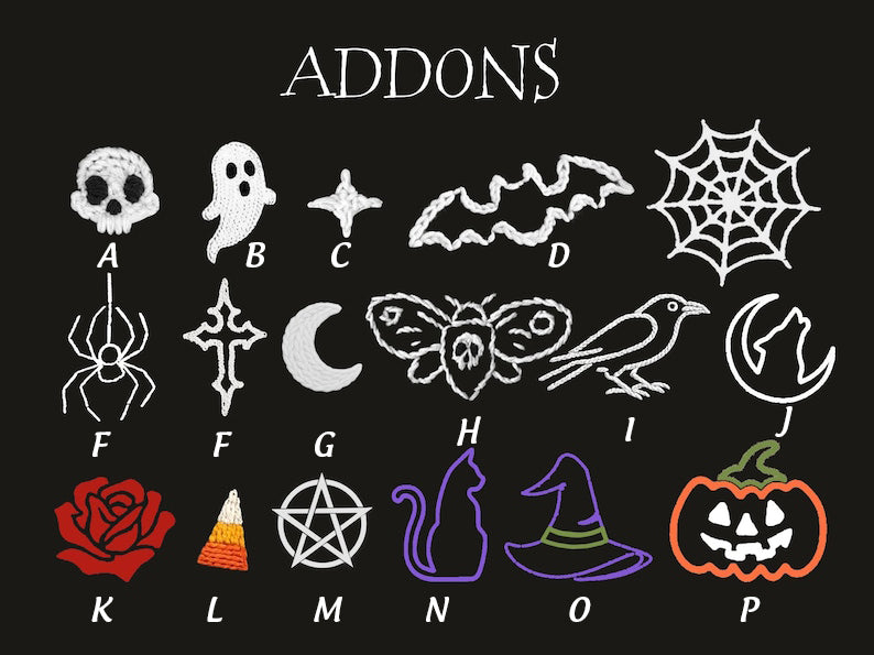 Personalized Baby Goth Sweater: Hand-Embroidered Gothic Jumper Custom Halloween Keepsake | Baby Toddler Sweater | Halloween Gift For Baby