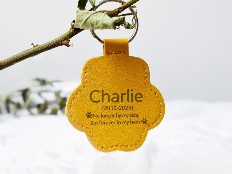 Pet Fur Memorial Keychain-Personalized Pet Hair Keepsake Key Ring-Leather Pet Fur Keychain-Dog Cat Hair Storage Keyring-Pet Sympathy Gift