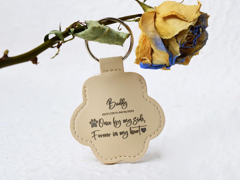 Pet Fur Memorial Keychain-Personalized Pet Hair Keepsake Key Ring-Leather Pet Fur Keychain-Dog Cat Hair Storage Keyring-Pet Sympathy Gift