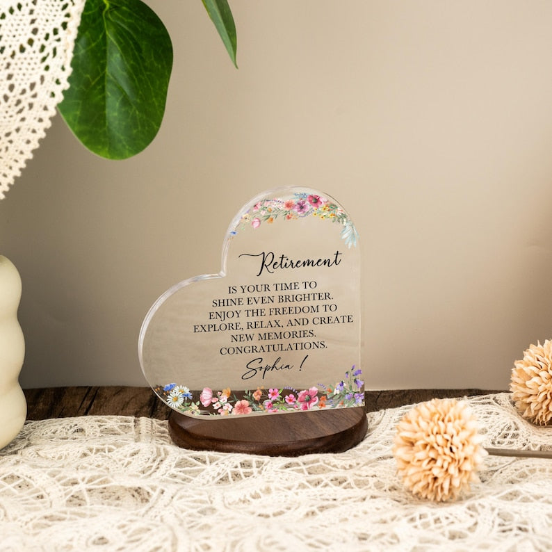Personalized Retirement Gift, Retirement Acrylic Plaque, Retirement Gift for Women, Retirement Plaque, Custom Message Gift for Retirement