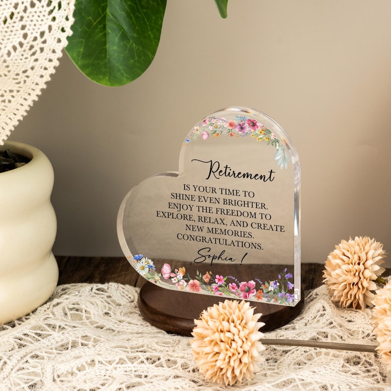 Personalized Retirement Gift, Retirement Acrylic Plaque, Retirement Gift for Women, Retirement Plaque, Custom Message Gift for Retirement