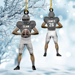 Personalized American Football Ornament, Football Players Christmas Ornament, Custom Name Number Ornament, Football Acrylic Ornament