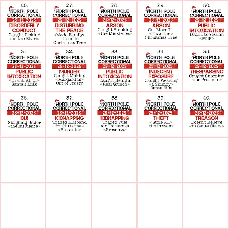 Matching Family Christmas Pajama Shirts, North Pole Correctional, Funny Group Christmas Pajamas, Custom Christmas Tees, Matching Family Tees