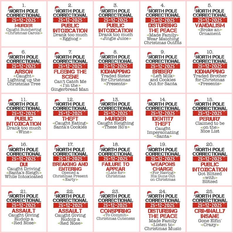 Matching Family Christmas Pajama Shirts, North Pole Correctional, Funny Group Christmas Pajamas, Custom Christmas Tees, Matching Family Tees