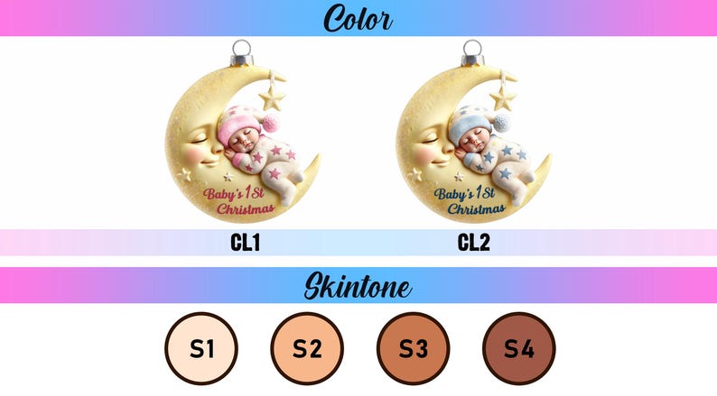 3D Effect Baby On Moon First Christmas Personalized Acrylic Ornament, Moon & Star Newborn Baby Sleeping Christmas Gift 2025 For Boys Girls