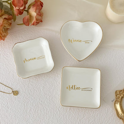 Personalized Jewelry Dish/ Bridesmaid Gifts/ Engagement Ring Dish/ Birthday Gift for Her/ Graduation Gift/ Bridal Shower Gift/ Gift for Mom