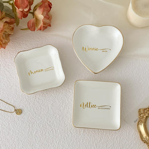 Personalized Jewelry Dish/ Bridesmaid Gifts/ Engagement Ring Dish/ Birthday Gift for Her/ Graduation Gift/ Bridal Shower Gift/ Gift for Mom