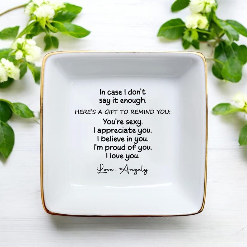 In Case I Don't Say It Enough Couple Ring Dish, Personalized Wedding Anniversary Gifts For Wife, Valentines Day Gifts For Her Birthday Gift