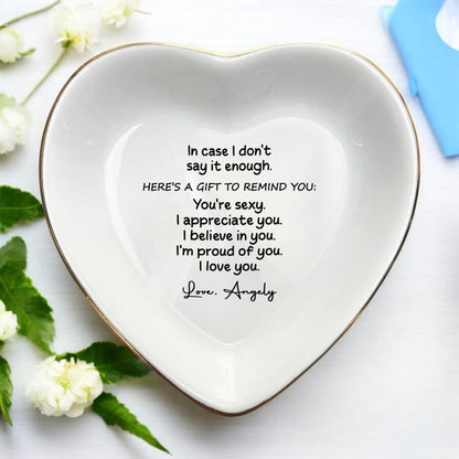 In Case I Don't Say It Enough Couple Ring Dish, Personalized Wedding Anniversary Gifts For Wife, Valentines Day Gifts For Her Birthday Gift