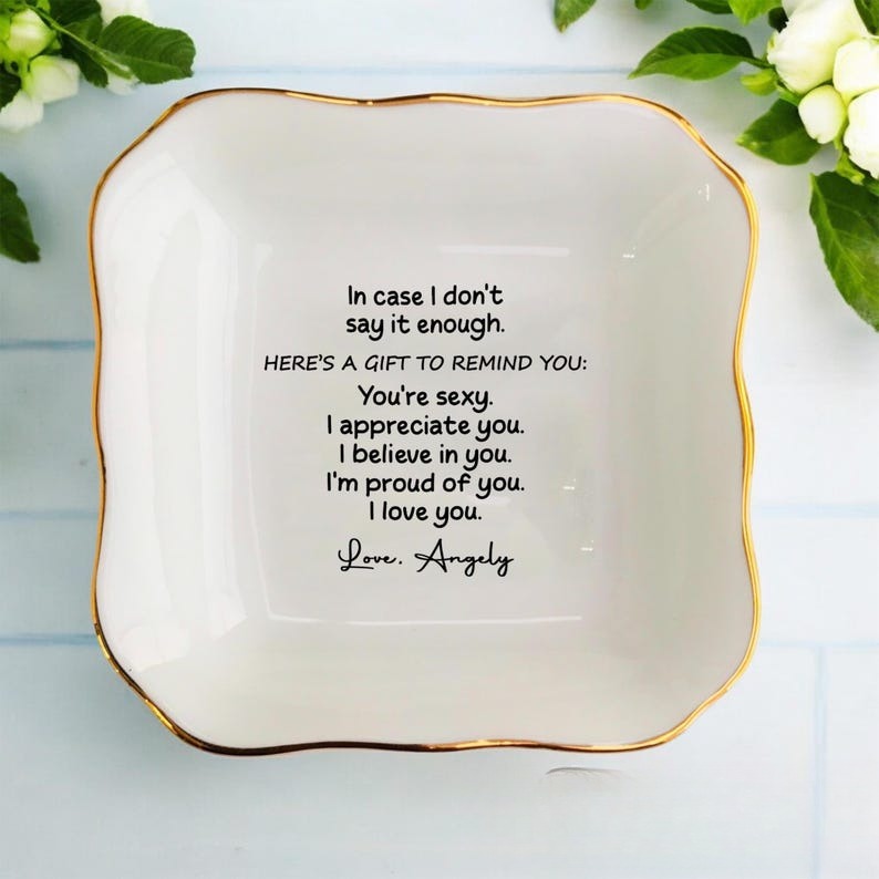 In Case I Don't Say It Enough Couple Ring Dish, Personalized Wedding Anniversary Gifts For Wife, Valentines Day Gifts For Her Birthday Gift