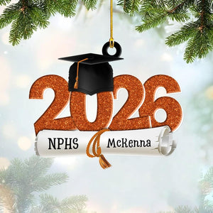 Personalized Senior 2026 Ornament, Custom Class of 2026 Ornament, High School Senior, Personalized New Student Gift, Class of Gift