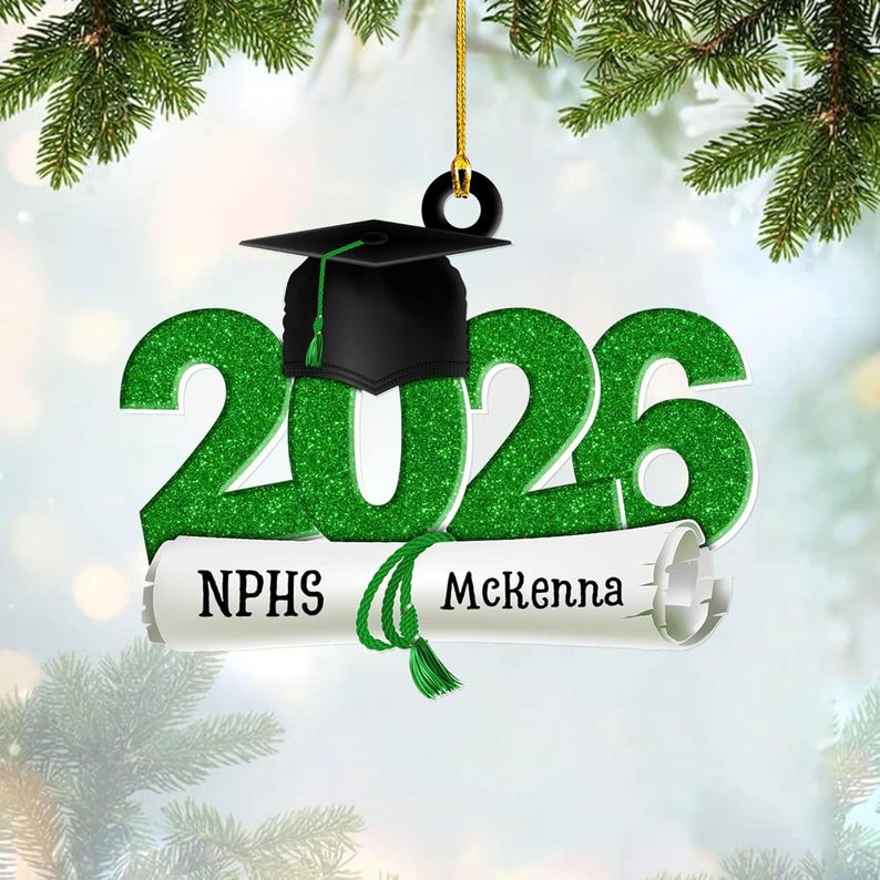 Personalized Senior 2026 Ornament, Custom Class of 2026 Ornament, High School Senior, Personalized New Student Gift, Class of Gift