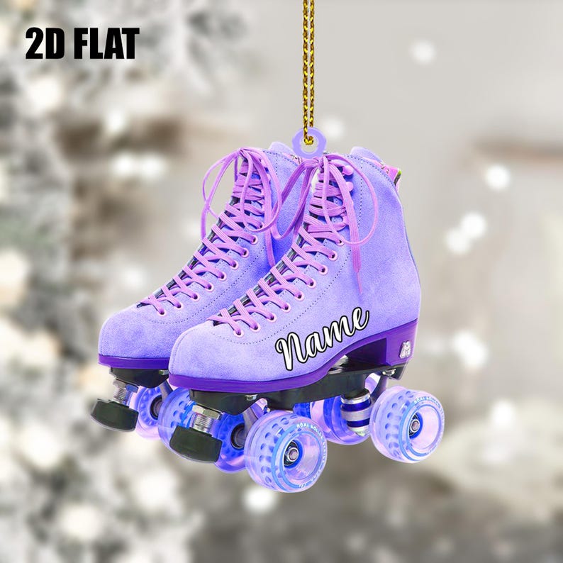 Personalized Roller Skate 2D Flat Acrylic Ornaments, Roller Skate Christmas Ornament, Gift for Roller Skate Lovers, Xmas Hanging Ornament