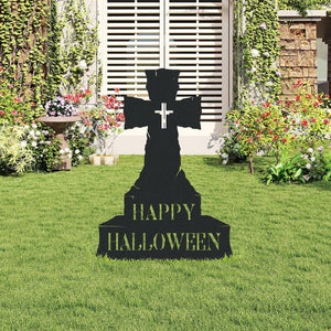 Custom Halloween Metal Tombstone Yard Stake Personalized Outdoor Decor for Lawn & Garden Halloween Pathway Decor Zombie Graveyard Sign