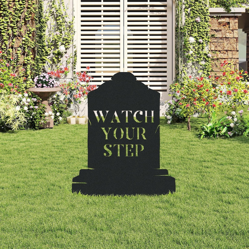 Custom Halloween Metal Tombstone Yard Stake Personalized Outdoor Decor for Lawn & Garden Halloween Pathway Decor Zombie Graveyard Sign