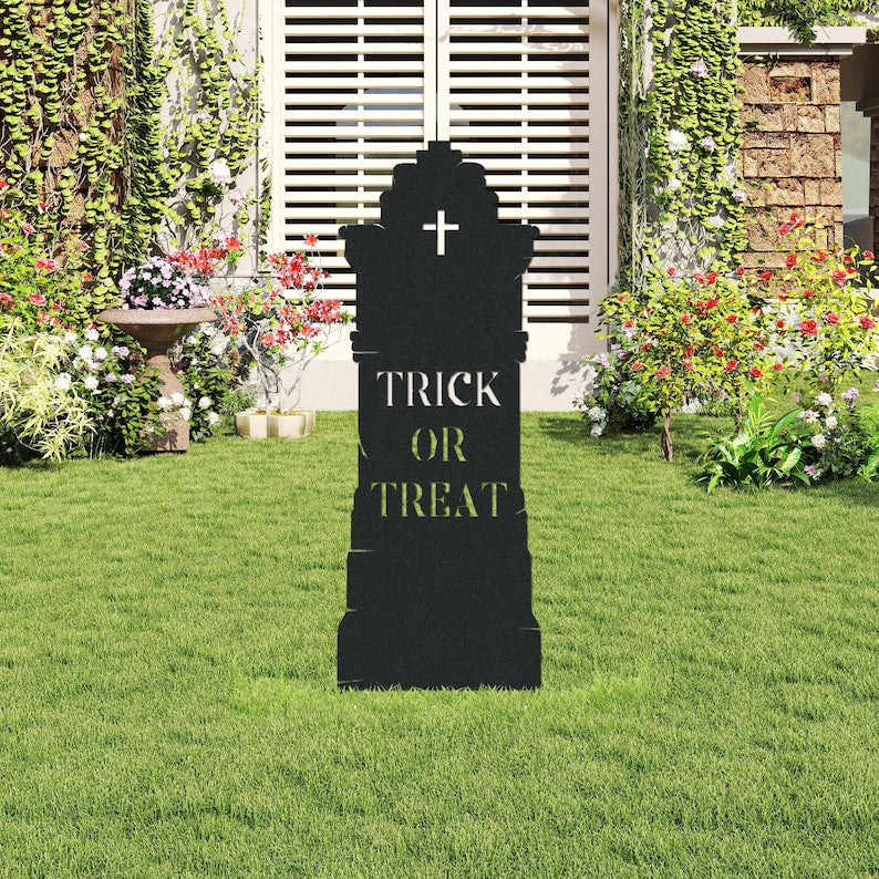 Custom Halloween Metal Tombstone Yard Stake Personalized Outdoor Decor for Lawn & Garden Halloween Pathway Decor Zombie Graveyard Sign