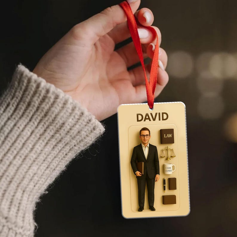 Personalized Job Action Figure Acrylic Ornament: Custom Career Keepsake