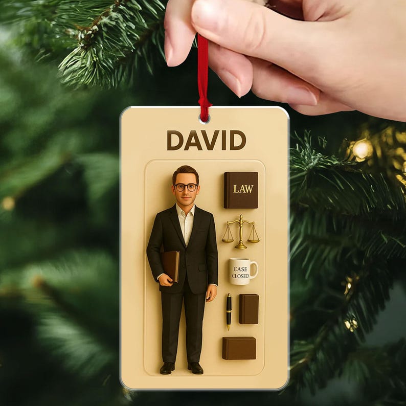Personalized Job Action Figure Acrylic Ornament: Custom Career Keepsake
