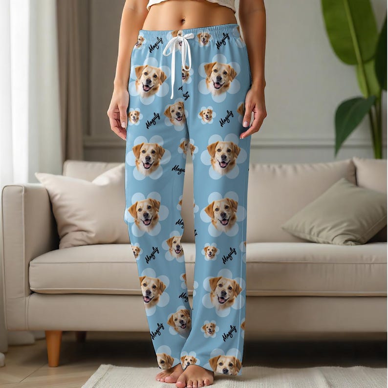 Personalized Pet Photo Pajama Pants: Custom Dog Lover Sleepwear
