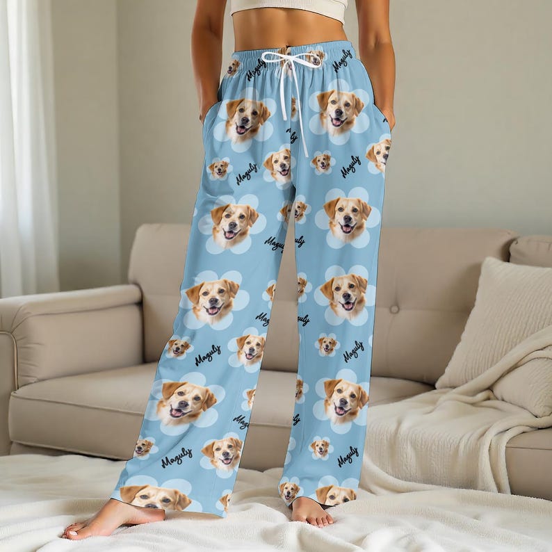 Personalized Pet Photo Pajama Pants: Custom Dog Lover Sleepwear