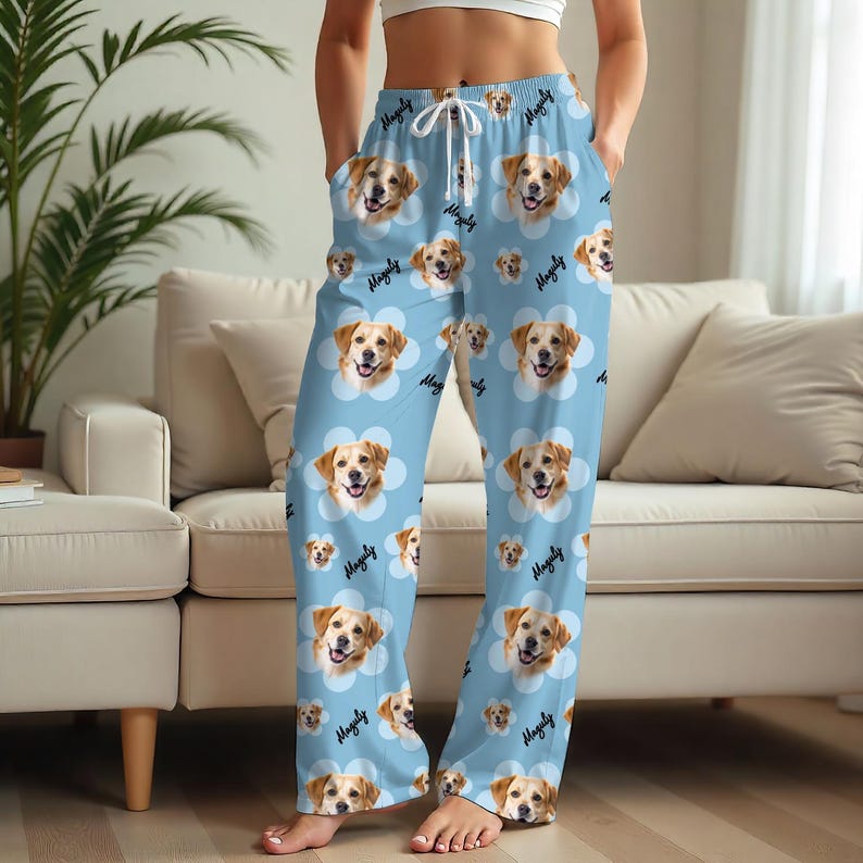 Personalized Pet Photo Pajama Pants: Custom Dog Lover Sleepwear