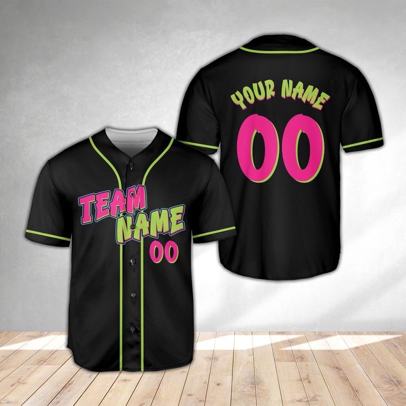 Animals Baseball Jersey, Monkey Team Custom Name And Number Baseball Jersey, Pink And Black Paint Splatter Jersey, Team Party Uniform