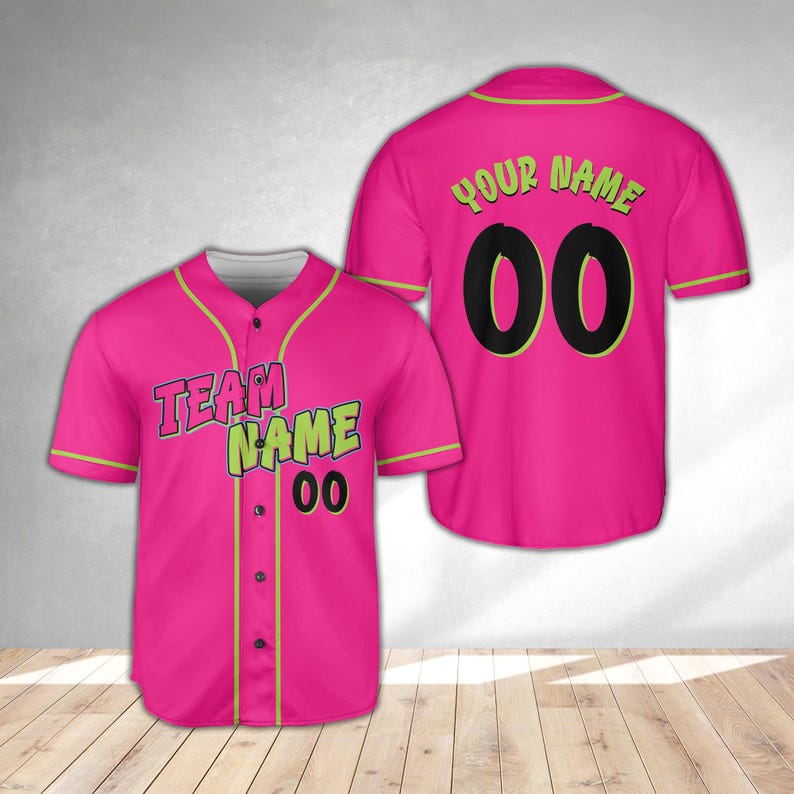 Animals Baseball Jersey, Monkey Team Custom Name And Number Baseball Jersey, Pink And Black Paint Splatter Jersey, Team Party Uniform