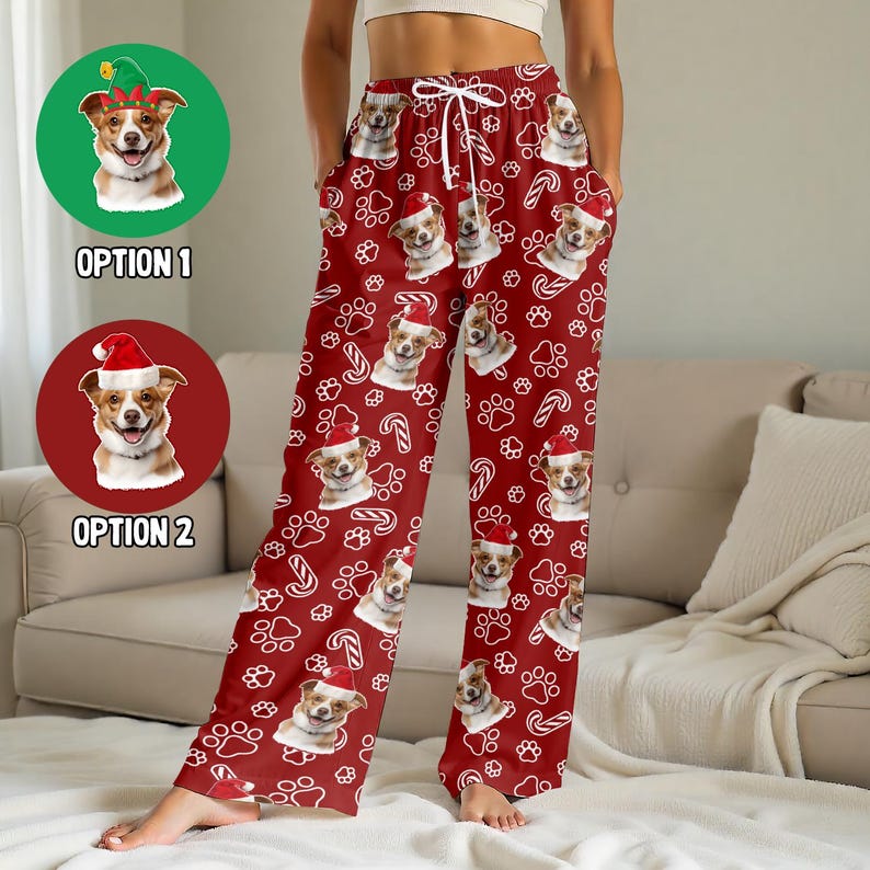 Custom Pet Photo Pajama Pants: Personalized Dog/Cat Gift
