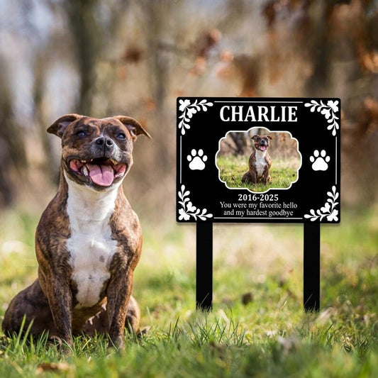 Custom Pet Photo Memorial Garden Sign, Dog Memorial Plaque,Dog Memorial Garden Stake,Pet Memorial Sign,Dog Photo Grave Marker