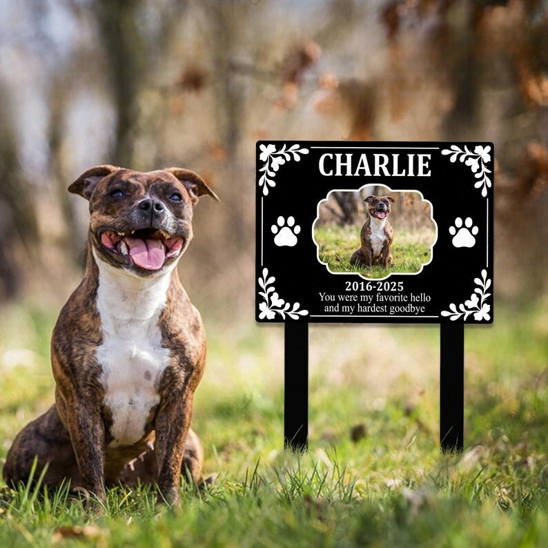 Custom Pet Photo Memorial Garden Sign, Dog Memorial Plaque,Dog Memorial Garden Stake,Pet Memorial Sign,Dog Photo Grave Marker