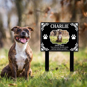 Custom Pet Photo Memorial Garden Sign, Dog Memorial Plaque,Dog Memorial Garden Stake,Pet Memorial Sign,Dog Photo Grave Marker