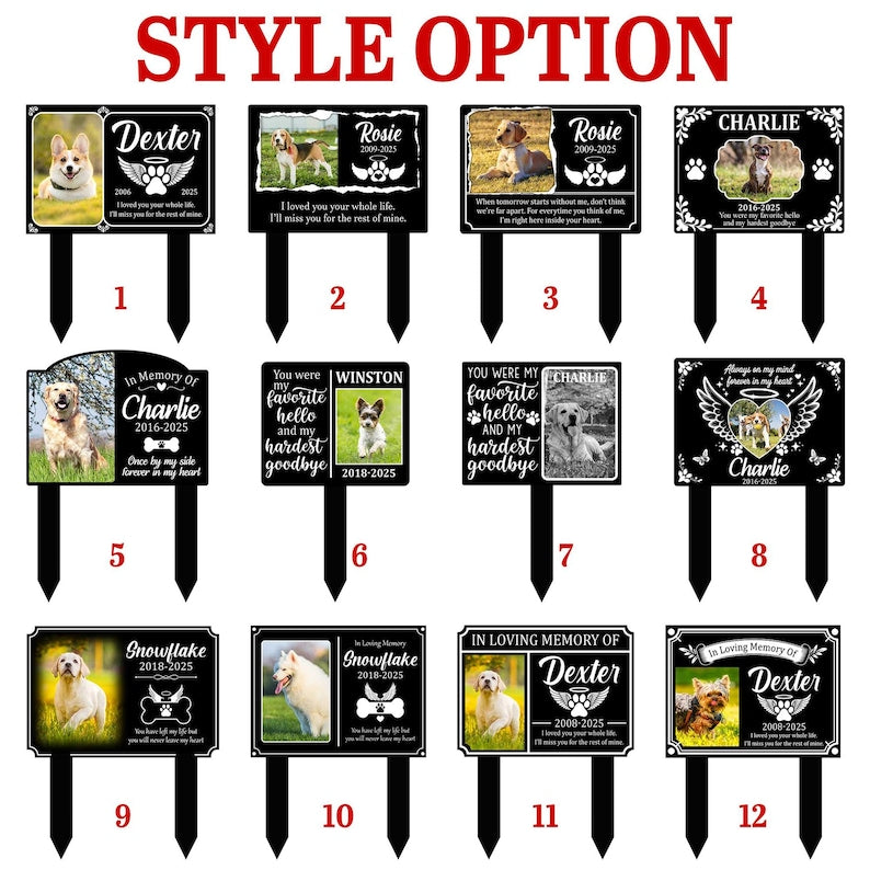 Custom Pet Photo Memorial Garden Sign, Dog Memorial Plaque,Dog Memorial Garden Stake,Pet Memorial Sign,Dog Photo Grave Marker