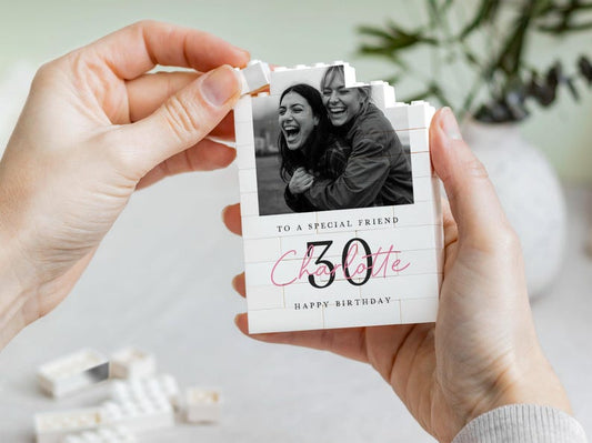 Personalised 30th Birthday Gift For Her, Best Friend Photo Keepsake, Custom Style Memory Block, Milestone Birthday Present, Photo Gift