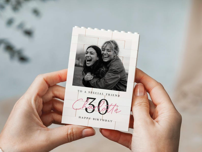 Personalised 30th Birthday Gift For Her, Best Friend Photo Keepsake, Custom Style Memory Block, Milestone Birthday Present, Photo Gift