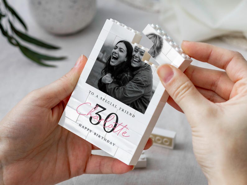 Personalised 30th Birthday Gift For Her, Best Friend Photo Keepsake, Custom Style Memory Block, Milestone Birthday Present, Photo Gift