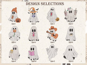 Custom embroidered ghost Halloween Sweatshirt, Cute Matching Hoodies for Halloween, Goose Halloween Sweatshirt, Cozy Spooky Season Hoodie