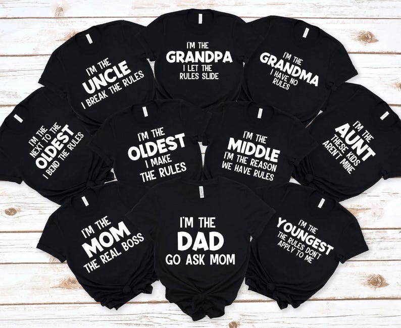 Funny Family Rules T-Shirt: Matching Family Squad Tees Christmas Family Shirt Matching Funny Christmas Party Tees, Matching Family Christmas Shirts, Funny Tops