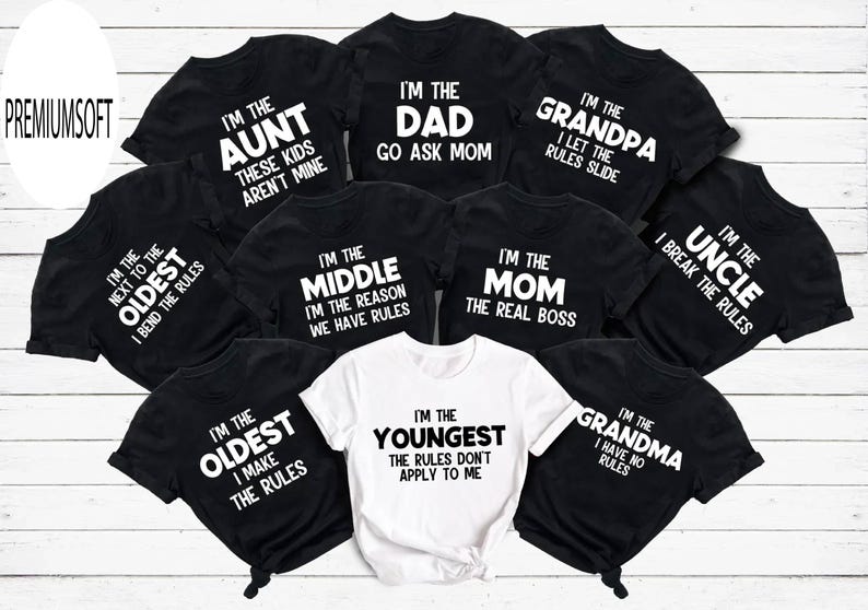 Funny Family Rules T-Shirt: Matching Family Squad Tees Christmas Family Shirt Matching Funny Christmas Party Tees, Matching Family Christmas Shirts, Funny Tops