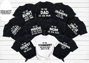 Funny Family Rules T-Shirt: Matching Family Squad Tees Christmas Family Shirt Matching Funny Christmas Party Tees, Matching Family Christmas Shirts, Funny Tops